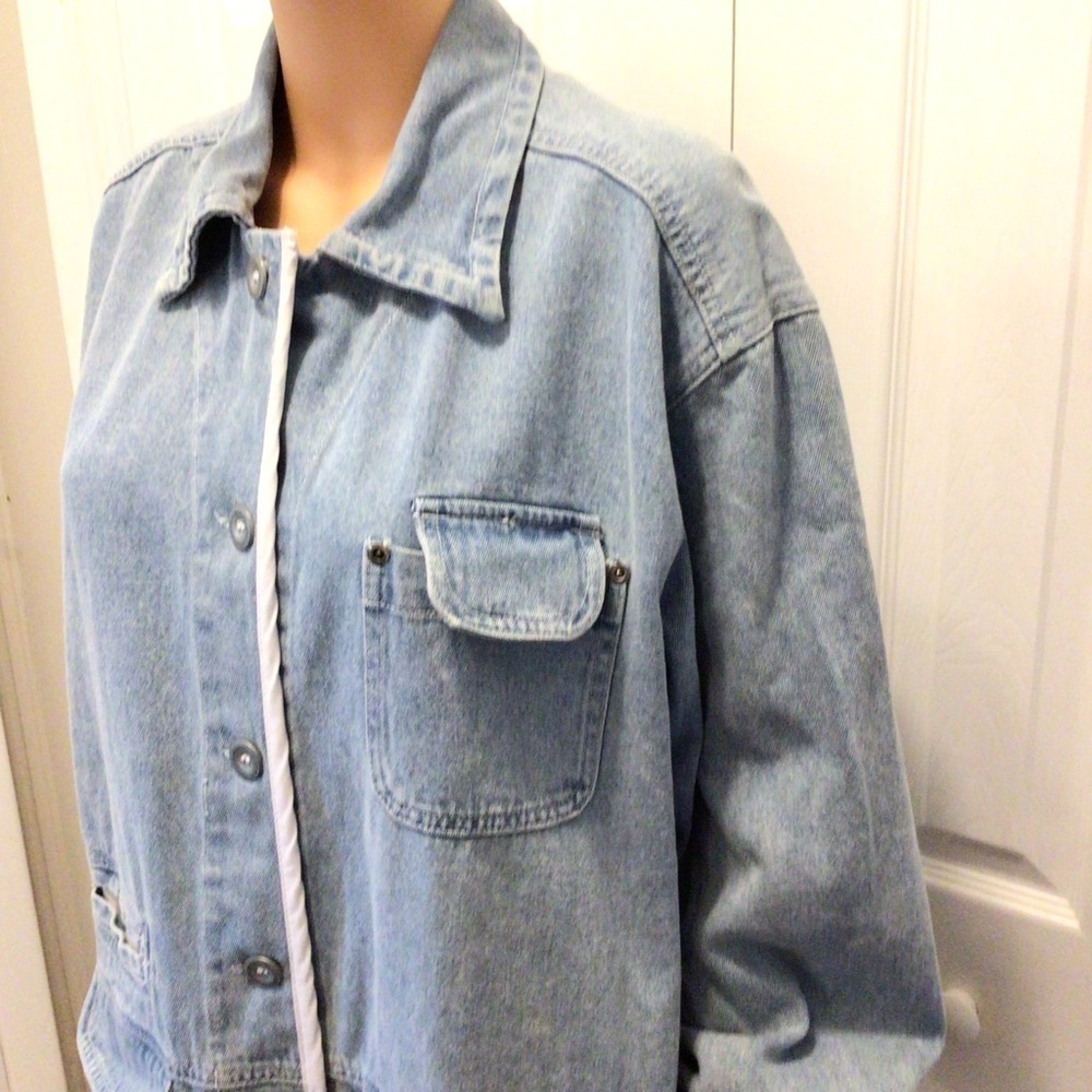 VTG HYPE Womens Light Wash Oversized Denim Shirt Jacket Size Small - Picture 5 of 13